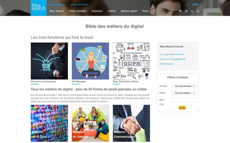 Blue-Search : Bible des métiers du digital
